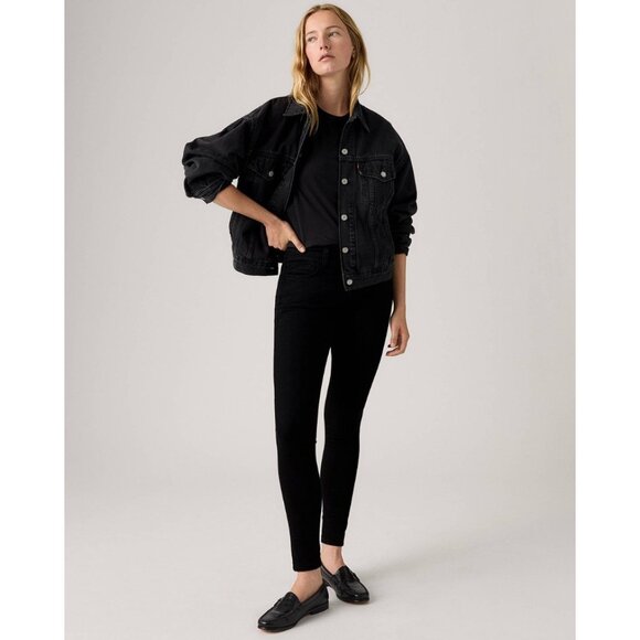 LEVI'S Women's 720 High Rise Super Skinny Jeans Size 26 In Black Squared - Picture 2 of 8